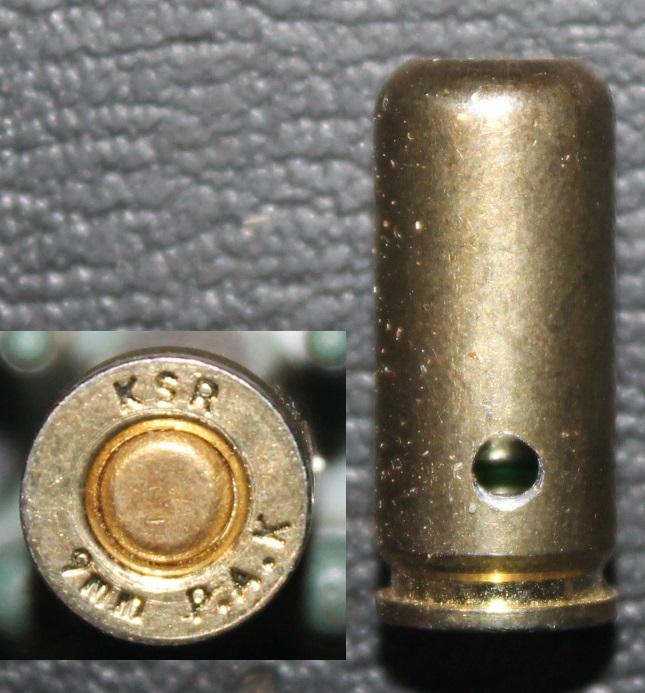 Макет 9mm P.A. Клеймо KSR 9mm P.A. K , Холостой. Сверло.
