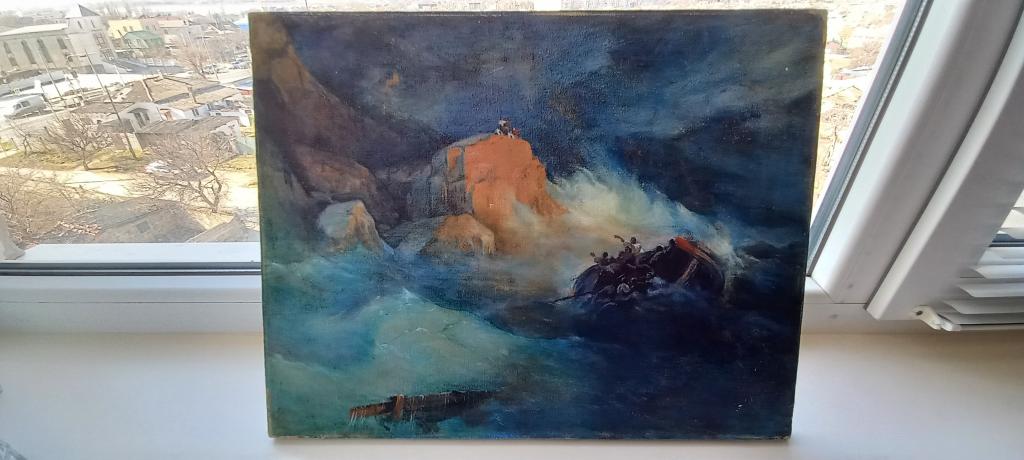 Картина "Кораблекрушение". Холст, масло . И.К. Айвазовский , Копия.