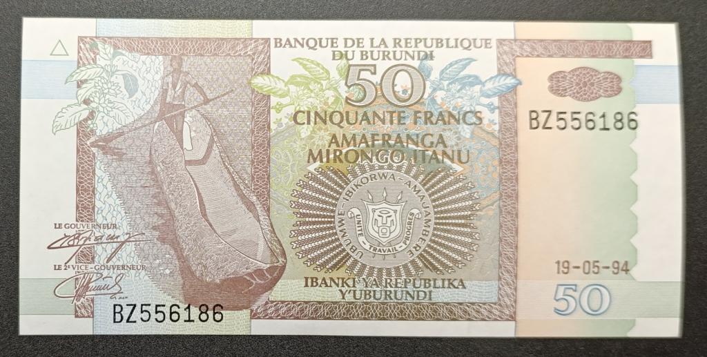 БУРУНДИ 50 франков 1994 UNC