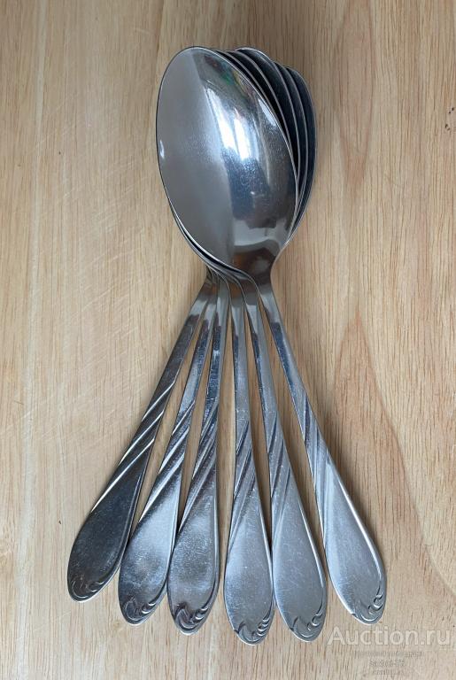 Столовые ложки 6шт. ранняя нержавейка СССР