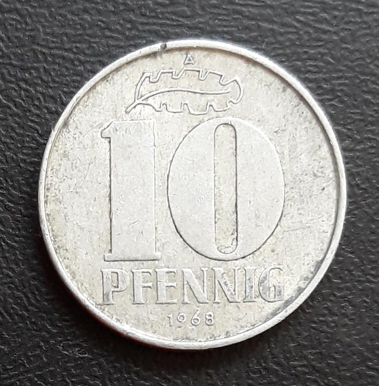 Германия  ГДР  10 пфеннигов  1968