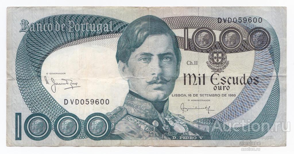 Португалия, 1000 эскудо 1980, P-175b, F/VF