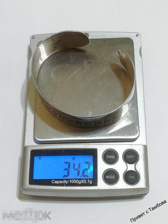 Браслет серебро (875 проба, около 34,2 гр.)
