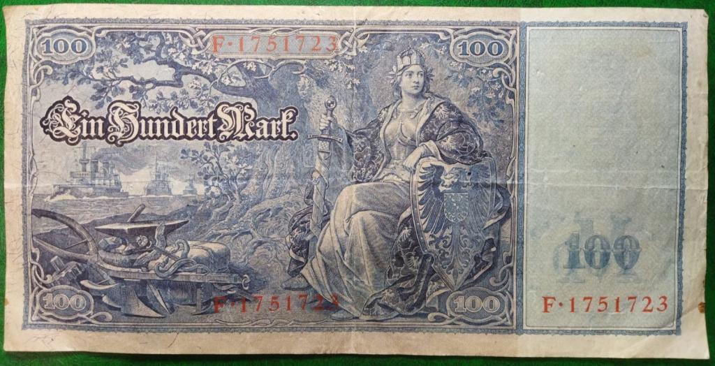 Германия 100 марок 1910 год бона.