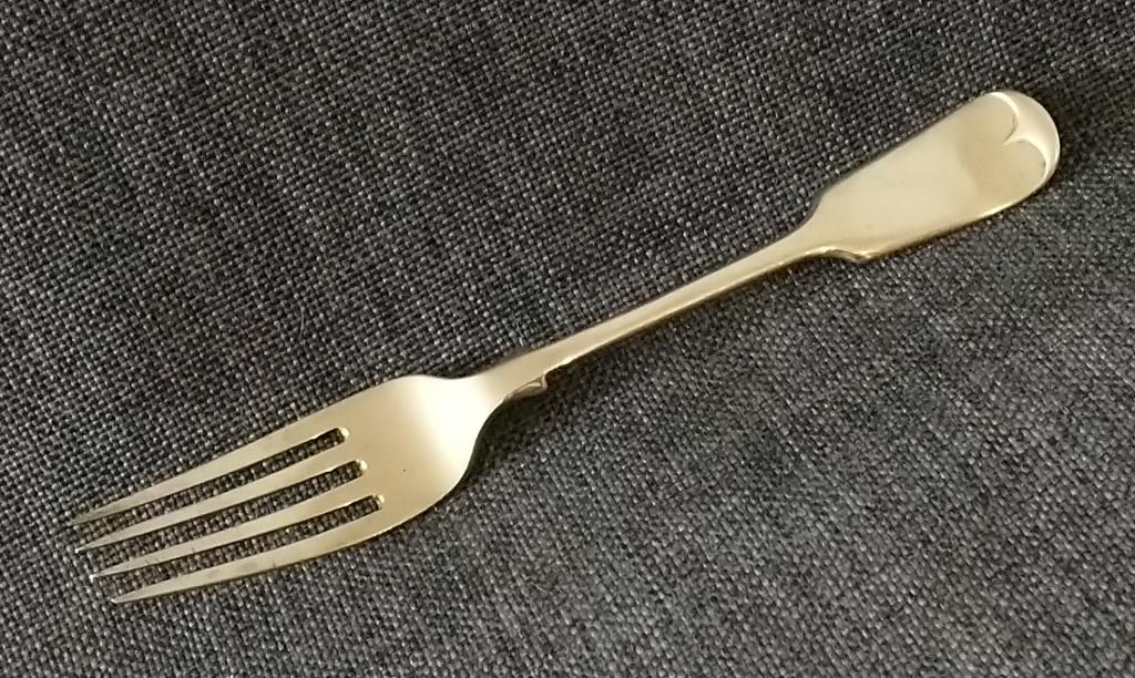 Старинная столовая вилка Afghan silver Англия 1900