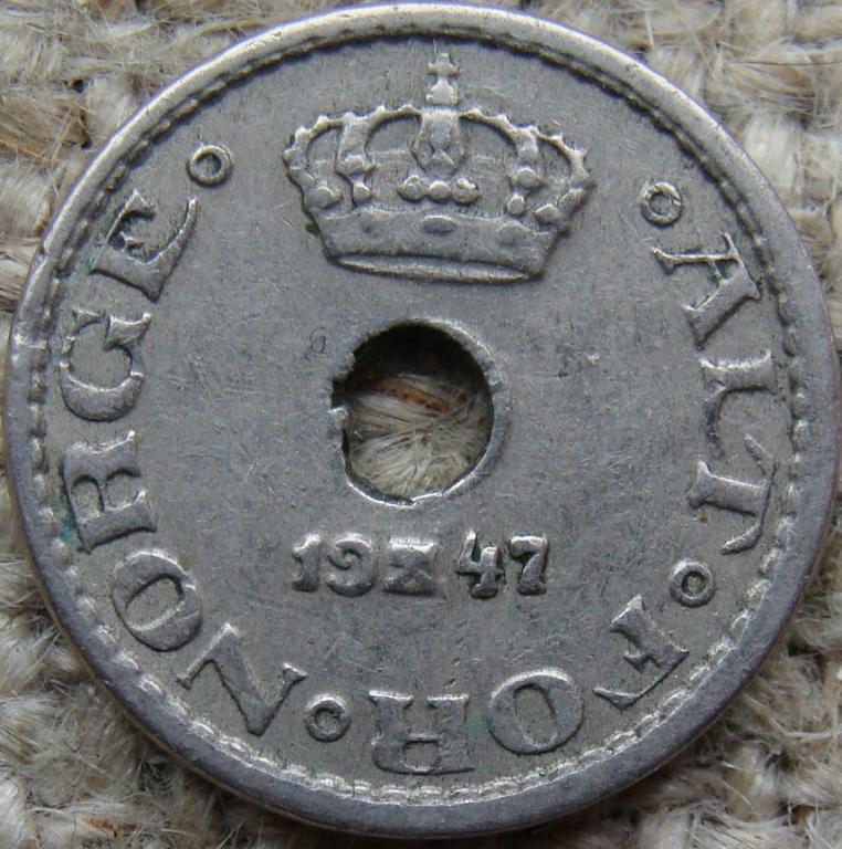 Норвегия 10 эре 1947 год