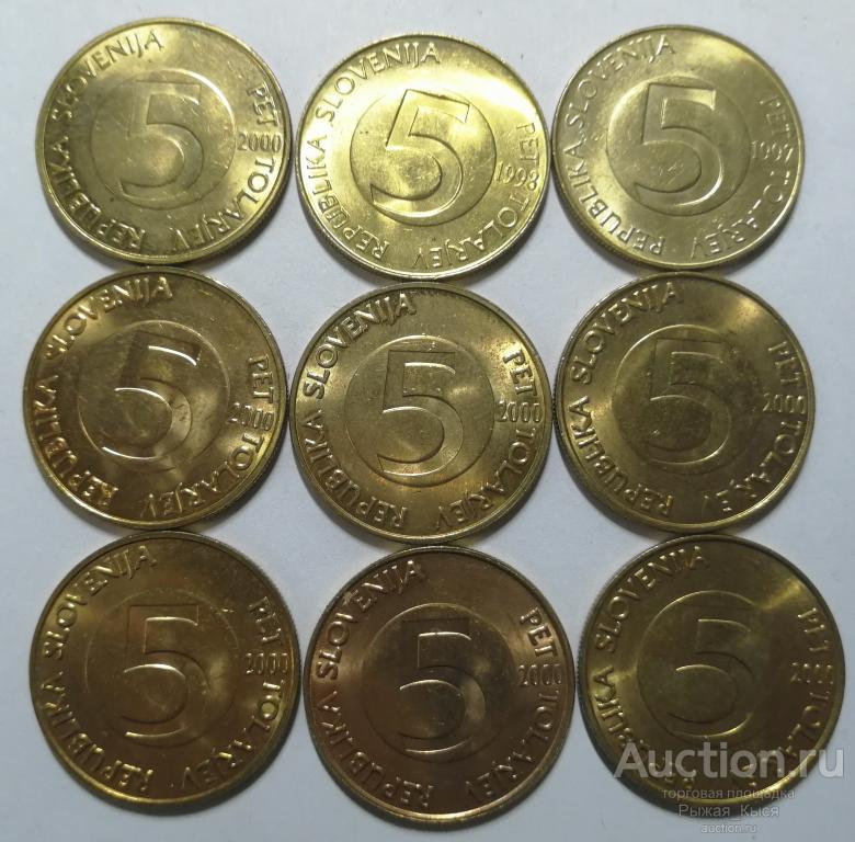 Словения 5 толаров 2000 года. Штемпельный блеск (86610) 1 монета