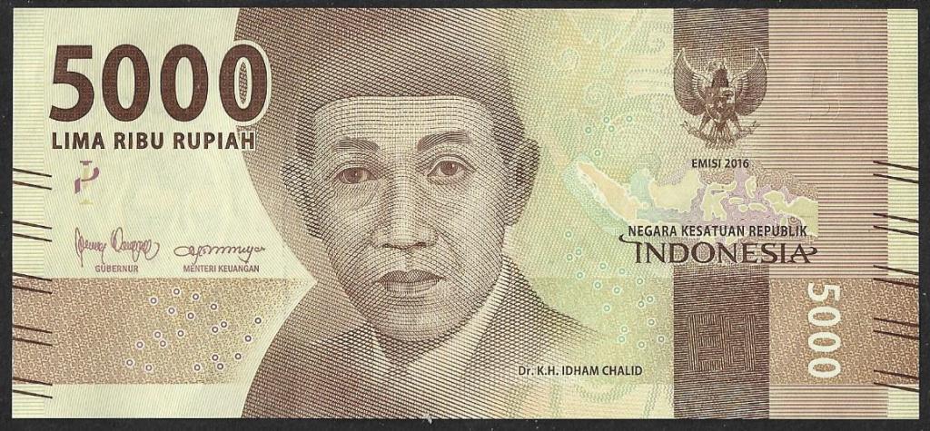 Индонезия. 5000 рупий. 2016 г. UNC. ПРЕСС. В1-3018
