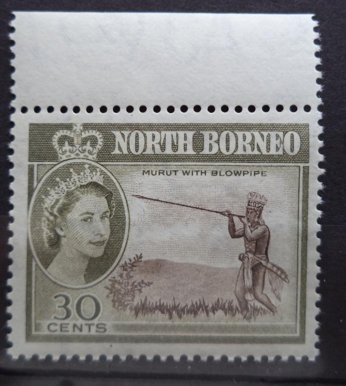 Северное Борнео 1961 г.  30с.  Воин  **   Л.48