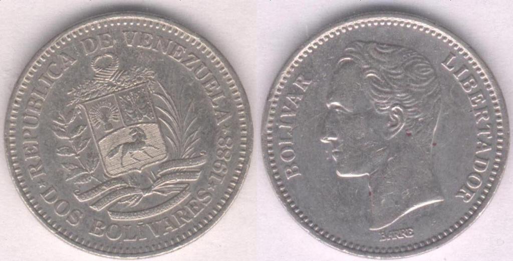 Монета Венесуэла 2 боливара 1988 г. VF