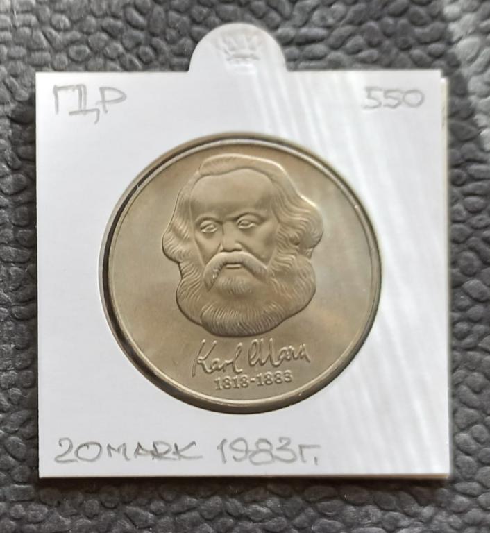 ГДР 20 марок 1983 Маркс UNC