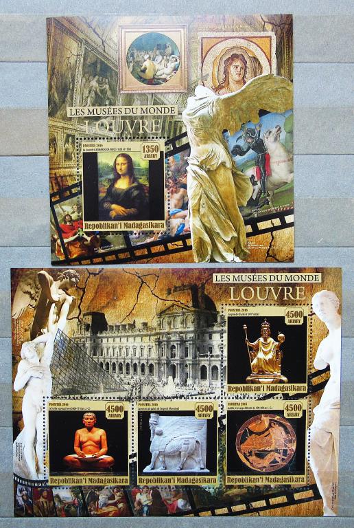 Мадагаскар 2016 г. Искусство Живопись Музеи мира. Лувр. 2 блока**MNH
