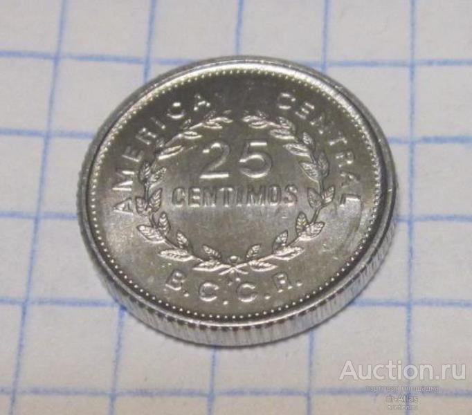 Коста Рика 25 сентимо 1986 км 188.3 UNC 3301