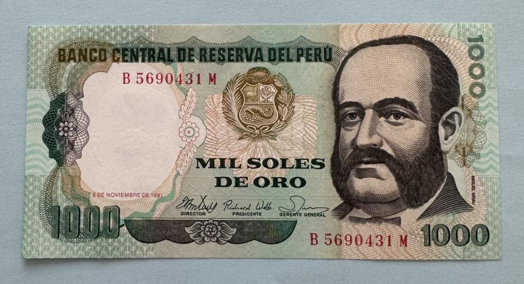 Перу. 1000 соль. 1981. UNC.