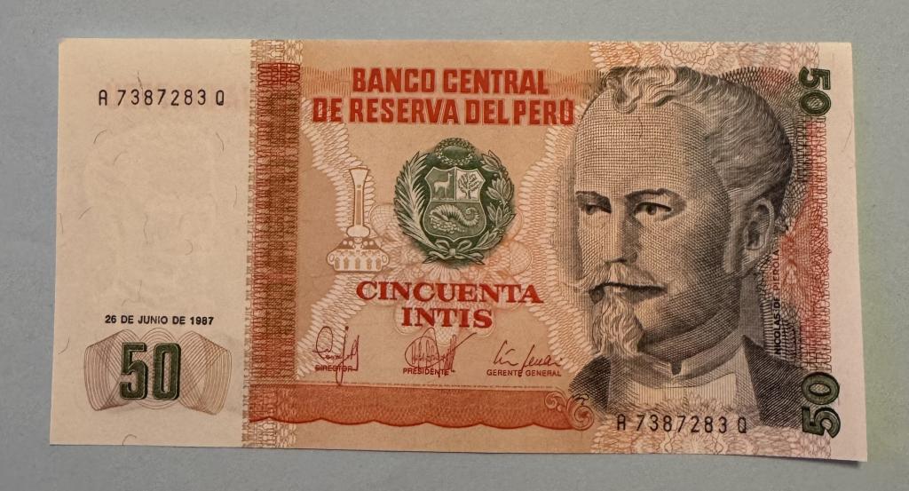 Перу. 50 инти. 1987. UNC.