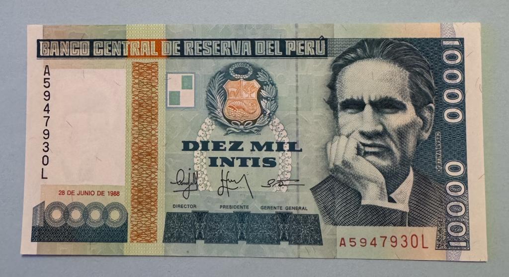 Перу. 10000 инти. 1988. UNC.