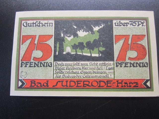 ГЕРМАНИЯ НОТГЕЛЬД    75  ПФЕННИГОВ         Suderode-Harz