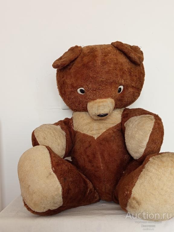 Мягкая игрушка Медведь опилки крепление диски горбатый 65см Большой!