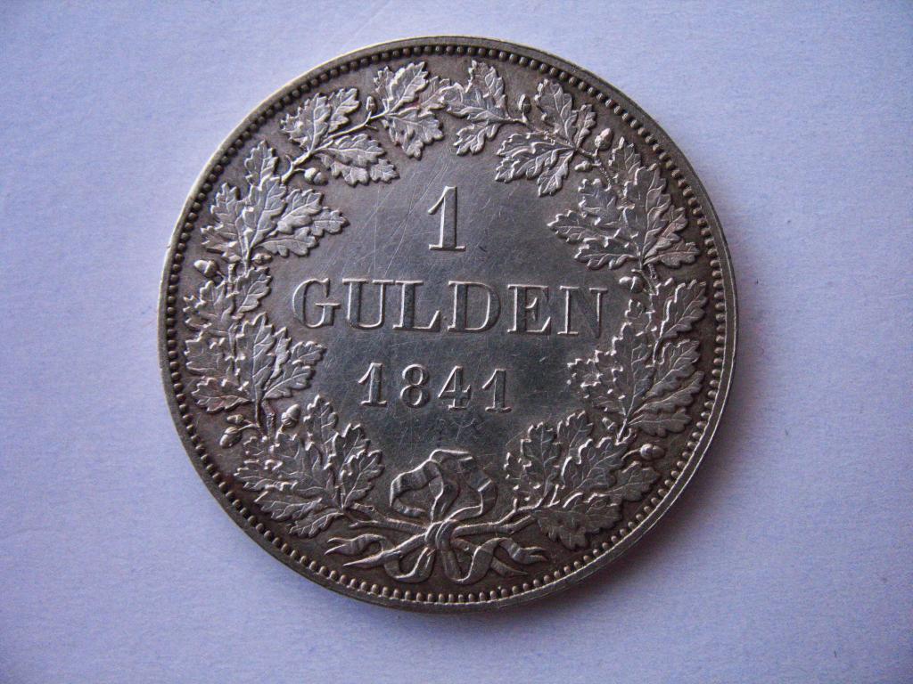 1 гульден 1841 года Бавария UNC