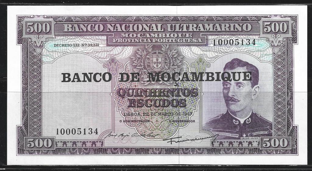 Мозамбик. 500 эскудо. 1967 г. UNC ПРЕСС. В1-1337