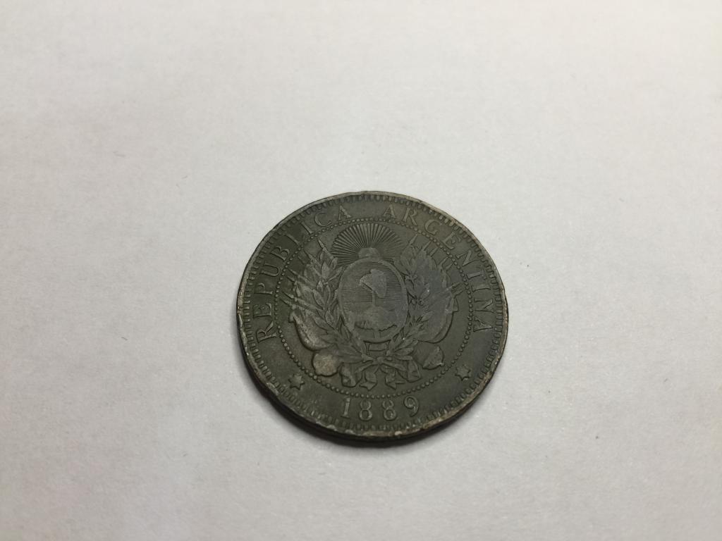 Монета. Монета Аргентины. Libertad dos centavos. 1889