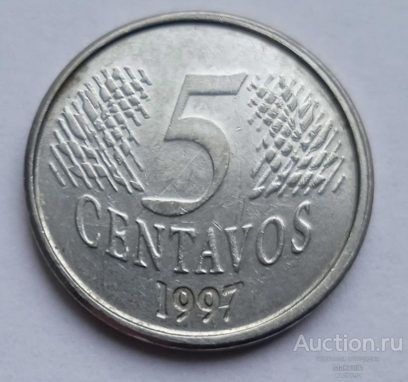 Бразилия 5 сентаво .1997 г .