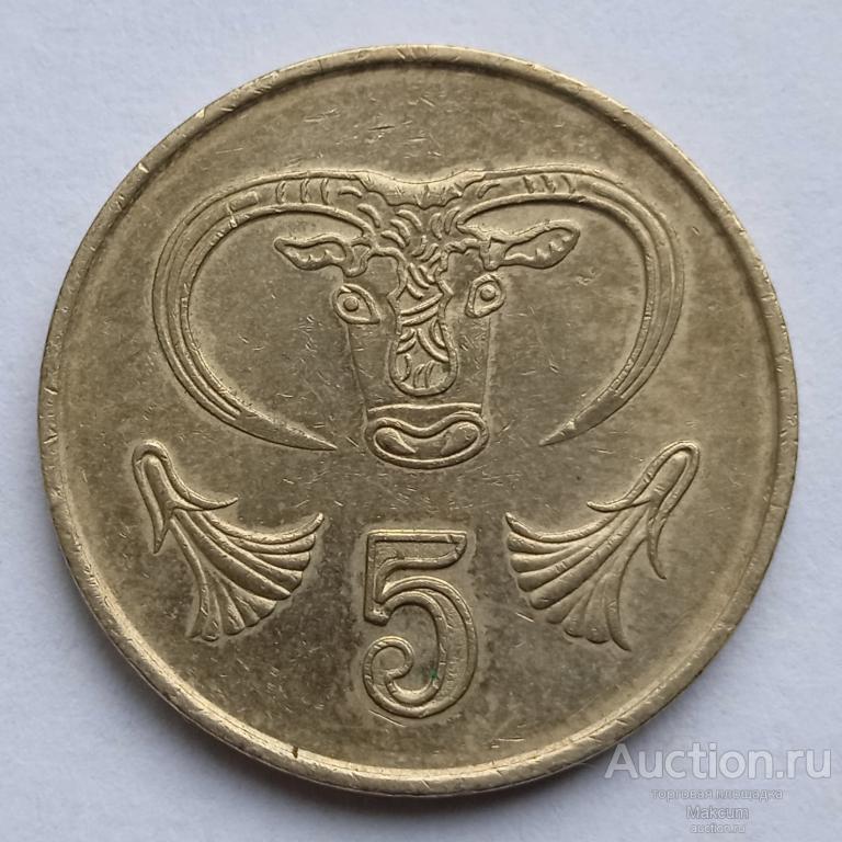 Кипр 5 центов .1988 г .