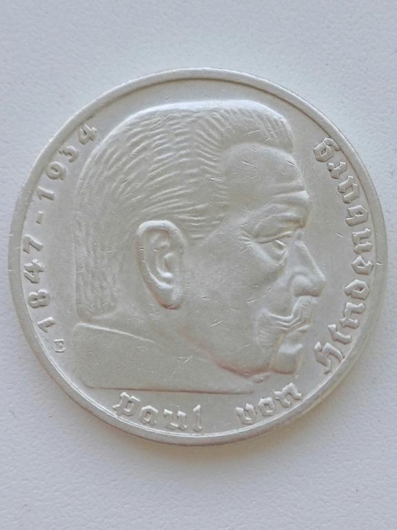5 МАРОК 1938 "Е" СЕРЕБРО ТРЕТИЙ РЕЙХ