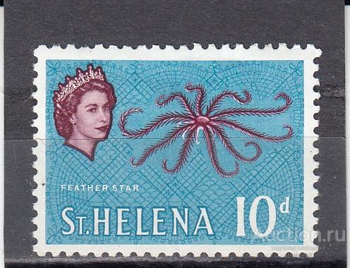 ST. HELENA  ОСТРОВ СВЯТОЙ ЕЛЕНЫ  Фауна Морская звезда № 153  1961 Сост* Наклейка!!