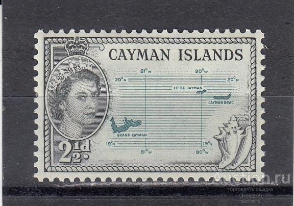 CAYMAN  ISLANDS КАЙМАН КАЙМАНОВЫ ОСТРОВА   Карта  № 141 1954  Сост* Наклейка!!