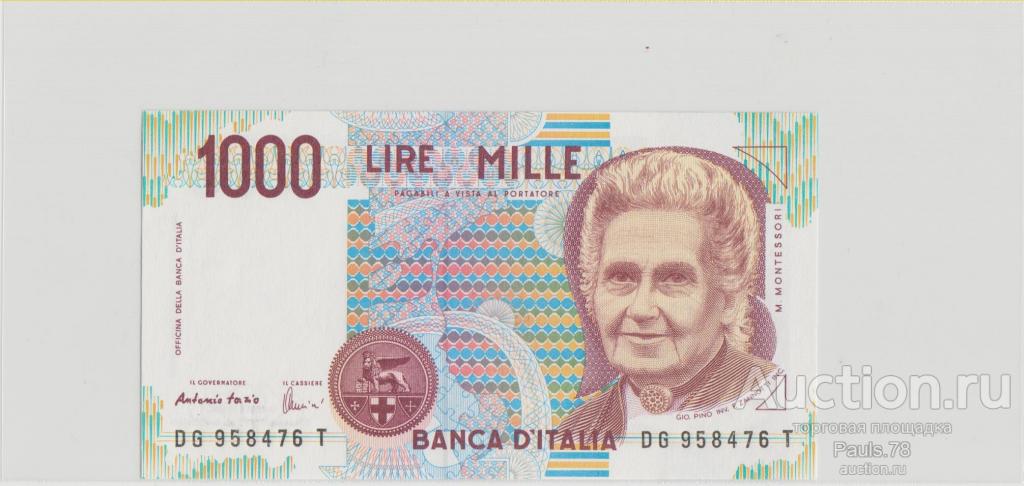 Италия , 1000 лир , 1990 г. , Unc .