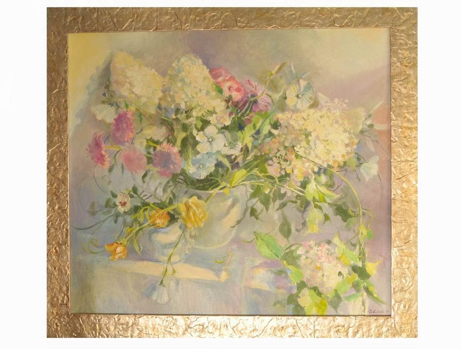 Светлый букет, натюрморт маслом