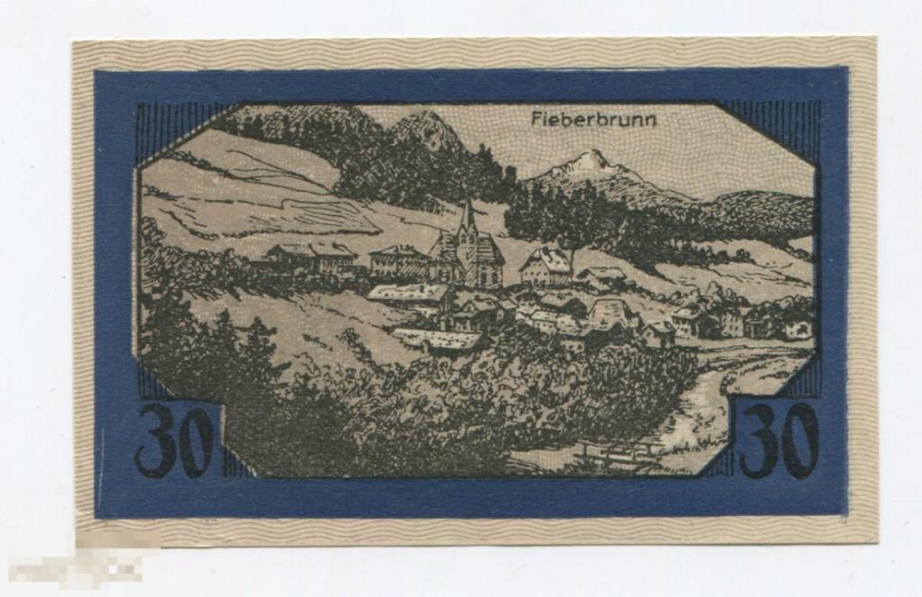 австрия нотгельд 1919 Fieberbrunn 30 heller