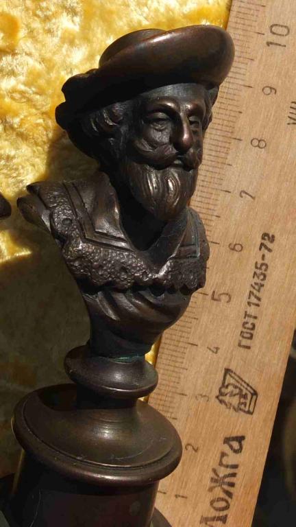бронзовый бюст Дон Кихот, высота 10 см, старинный