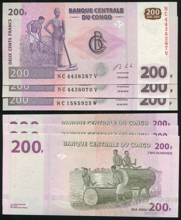 Конго 200 франков 2013 (арт 809-287)