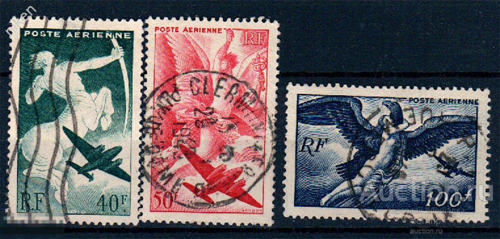 ФРАНЦИЯ 1946 АВИАПОЧТА КЕНТАВР САМОЛЕТ АВИАЦИЯ ШТЕМПЕЛЬ 3,5 ЕВРО 32-4-30