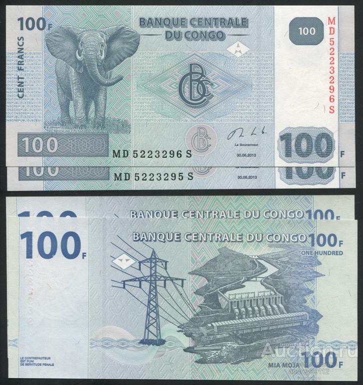 Конго 100 франков 2013 (арт 809-286)