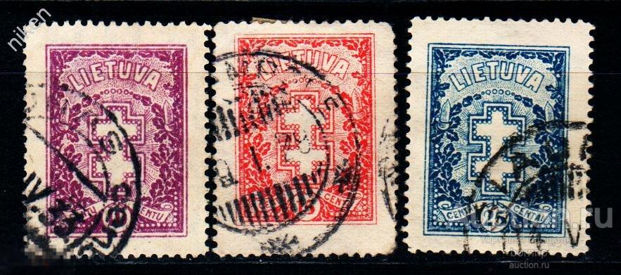 ЛИТВА.1926-33.СТАНДАРТ.КРЕСТ.ШТЕМПЕЛЬ