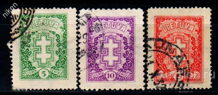 ЛИТВА.1926-32.СТАНДАРТ.КРЕСТ.ШТЕМПЕЛЬ КАУНАС