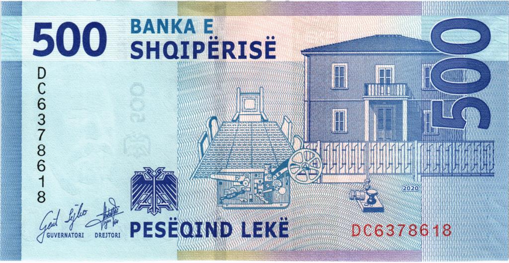 500 лек 2020 Албания, UNC ПРЕСС