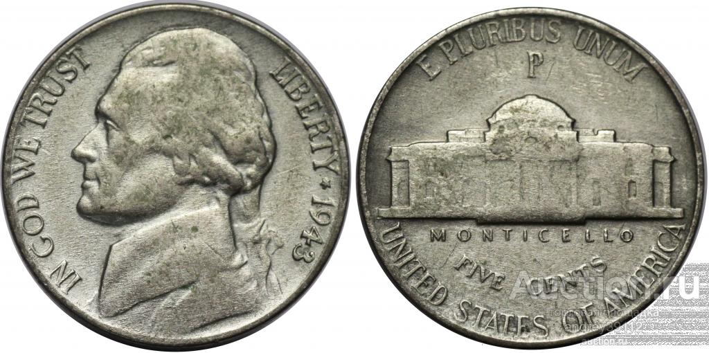 США 5 центов 1943 (арт 654-10)