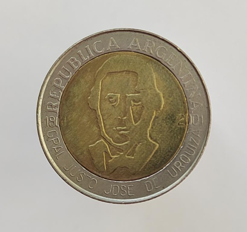 Аргентина 1 песо 2001 200 лет со дня рождения Хусто Хосе де Уркиза дешёво