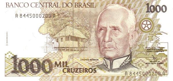 Бразилия 1000 крузейро 1991 P231b пресс unc (министрО)