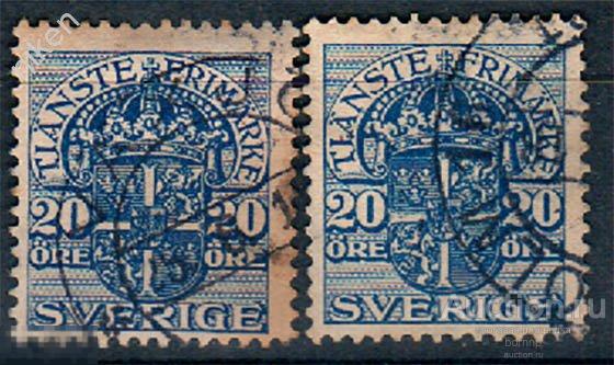 ШВЕЦИЯ 1911 ГЕРБ ШТЕМПЕЛЬ ГАШЕНИЯ ПОШТУЧНО 63-281