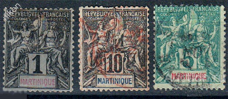 МАРТИНИКА 1892 ФРАНЦУЗСКИЕ КОЛОНИИ СТАНДАРТ ЭКЗОТИКА СТАРИННЫЕ МАРКИ 19 ВЕКА 47-2-332