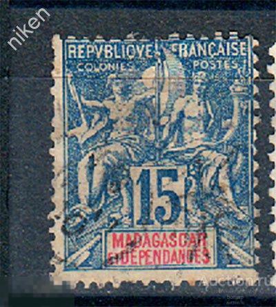 ФРАНЦУЗСКИЙ МАДАГАСКАР 1896 КОЛОНИИ РЕДКИЕ МАРКИ СТАРИННЫЕ МАРКИ 19 ВЕКА 47-2-319