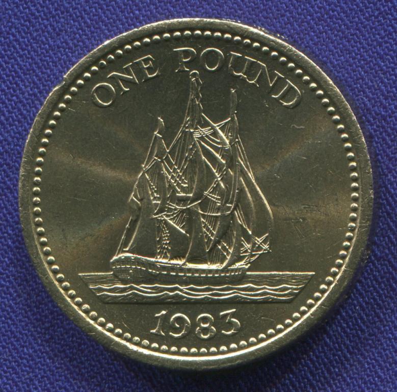 Гернси 1 фунт 1983 UNC км39,тир.269000 шт.