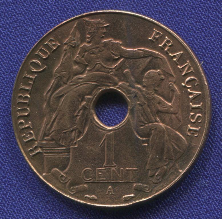 Французский Индокитай 1 цент 1939 XF км12.1,