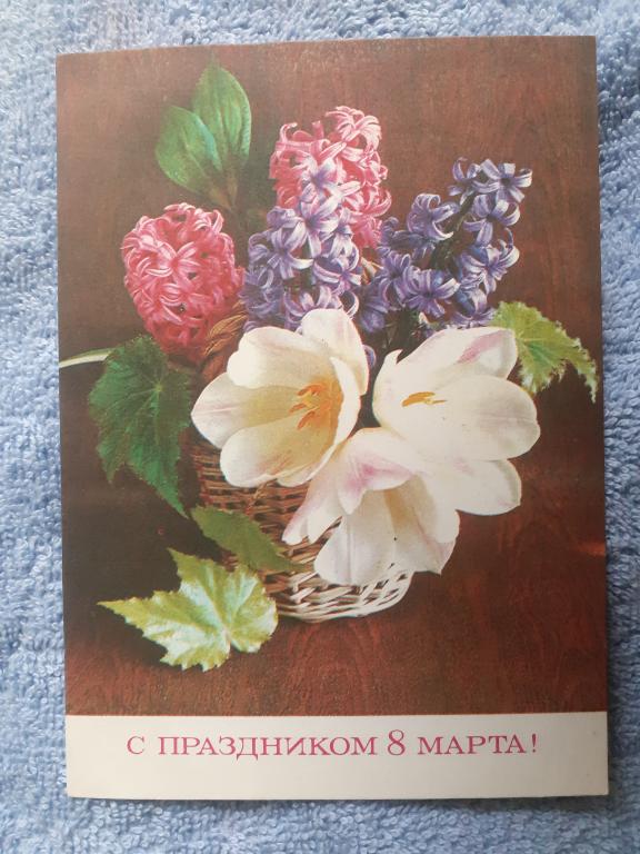 Открытка С Праздником 8 Марта фото Г. Костенко 1973 год.  Винтаж Чистая