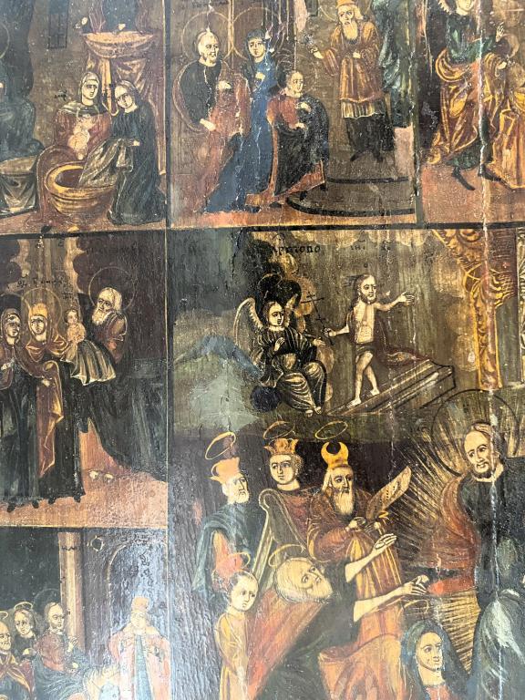 Икона Воскресение Христово Двунадесятые праздники ранний Холуй  19 век